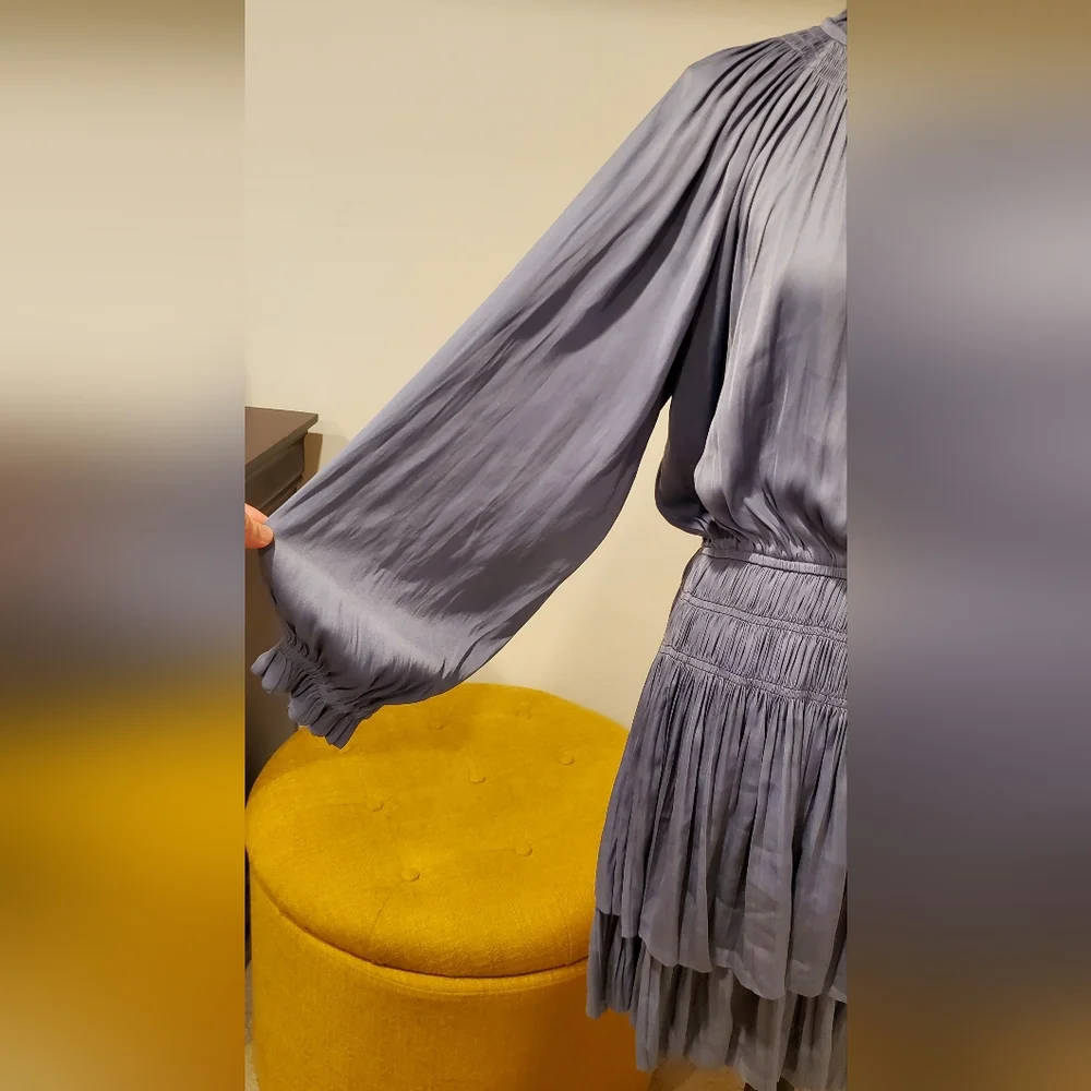 Current Air  Elegant Gray Pleated Dress Size M. - Picture 8 of 12